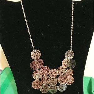“Metal” Silver Filagree Circles 16” Necklace